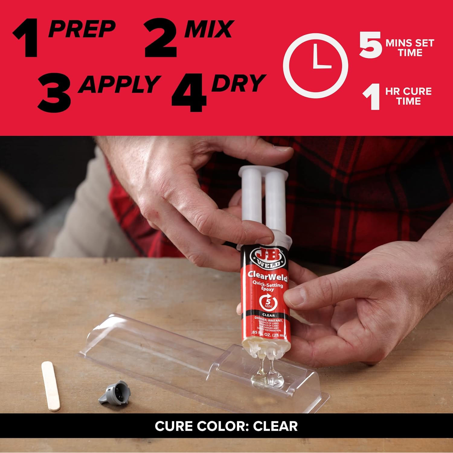 25ml Clear Weld Syringe Epoxy Adhesive