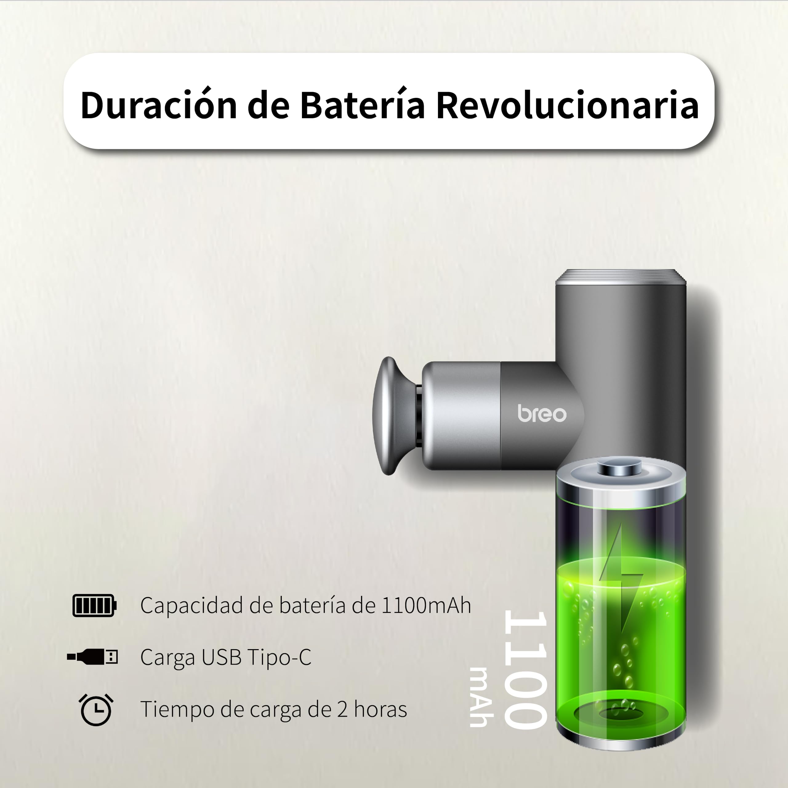 Breo S1 Mini Pistola de Masaje Muscular – Masajeador Muscular Profundo con 24 Cabezales, Regalo para Hombre, Mujer, Papá y Mamá
