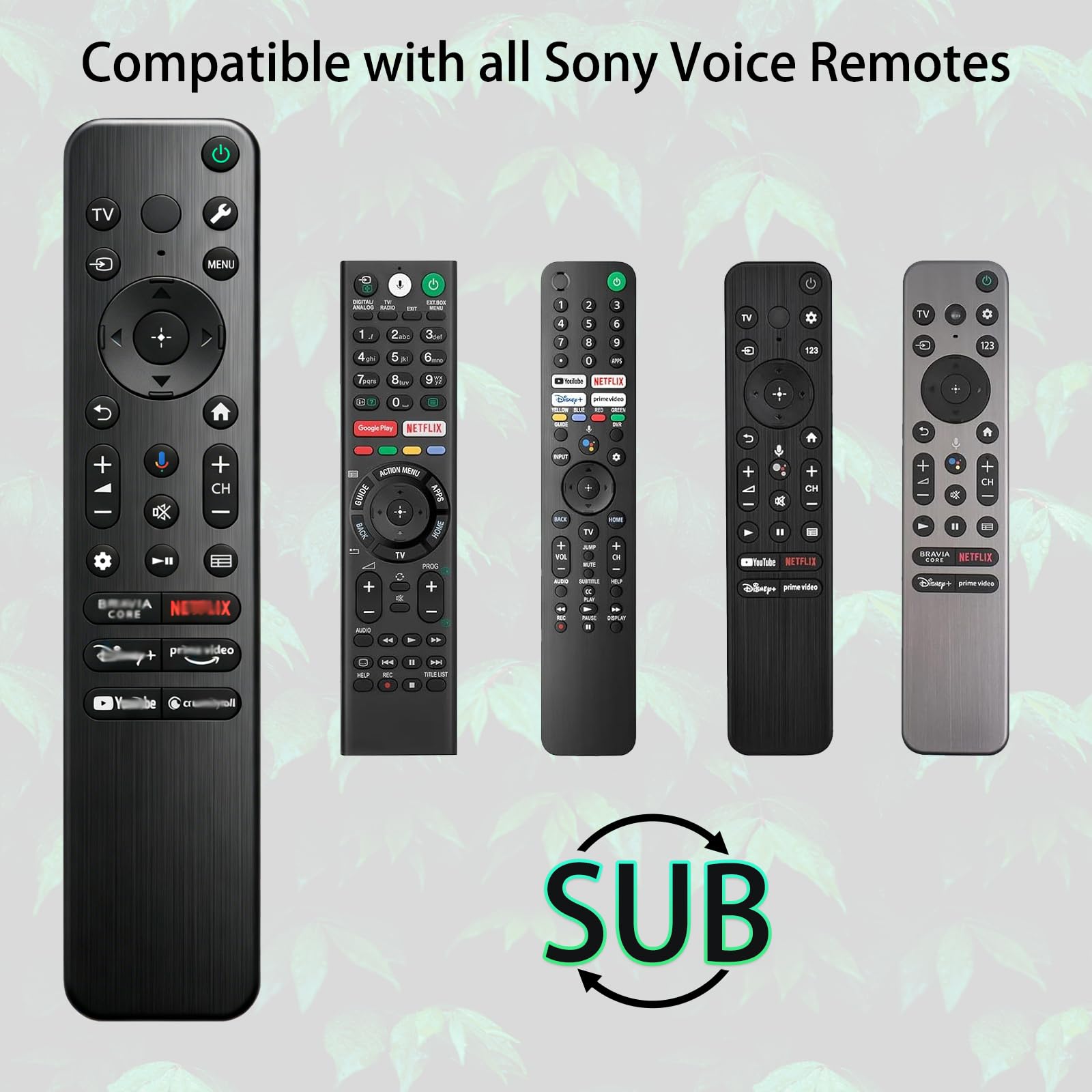 RMF-TX910U Telecomando vocale compatibile con Sony TV Bravia Remote, compatibile con tutte le serie Smart LED OLED TV con funzione vocale