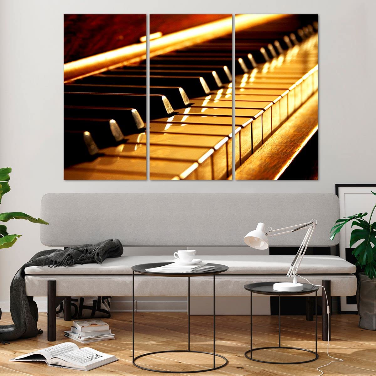 ARTTOR Glasbild 165x110cm Wandbild Glasdruck Musik - 2200 | Klavier Konzert Mehrteilige Groß XXL Modern Dekoration Wohnzimmer Schlafzimmer Küche Wanddeko Kunstdruck Art ARTTOR