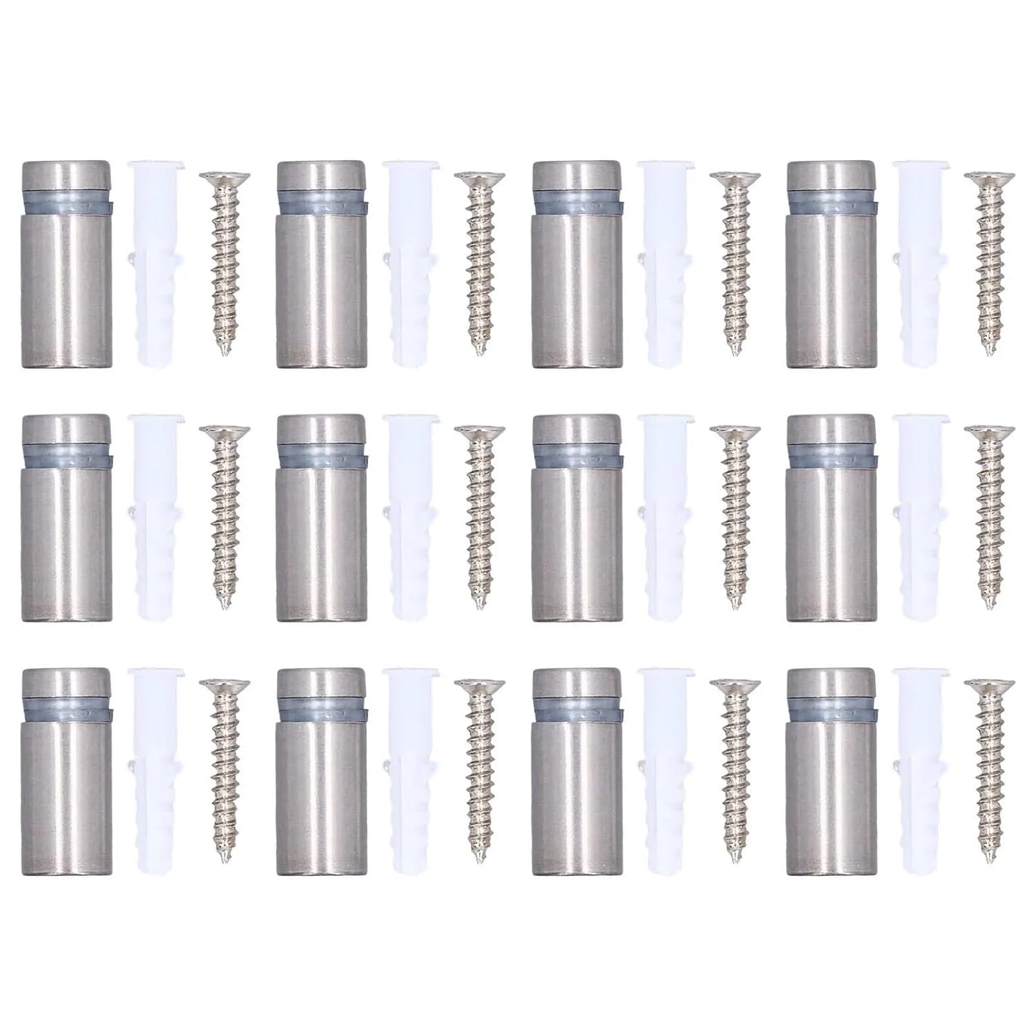 50/80/100pcs 1/2X1Inch Stainless Steel Standoff Screws Wall Sign Fixings for Acrylic Display Mounting Hardware(100pcs)