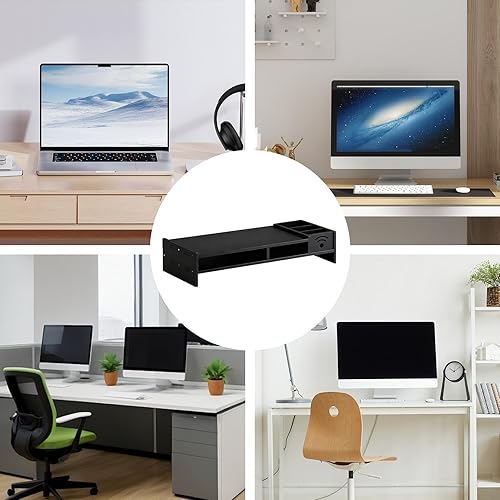 Miniatura 5 de Monitor Stand - Ergonomic Shelf for Fixed Elevation  Two Tier Unit Fixed Structure with Storage Organizer & Desktop Accessory for Home Laptop, PC
