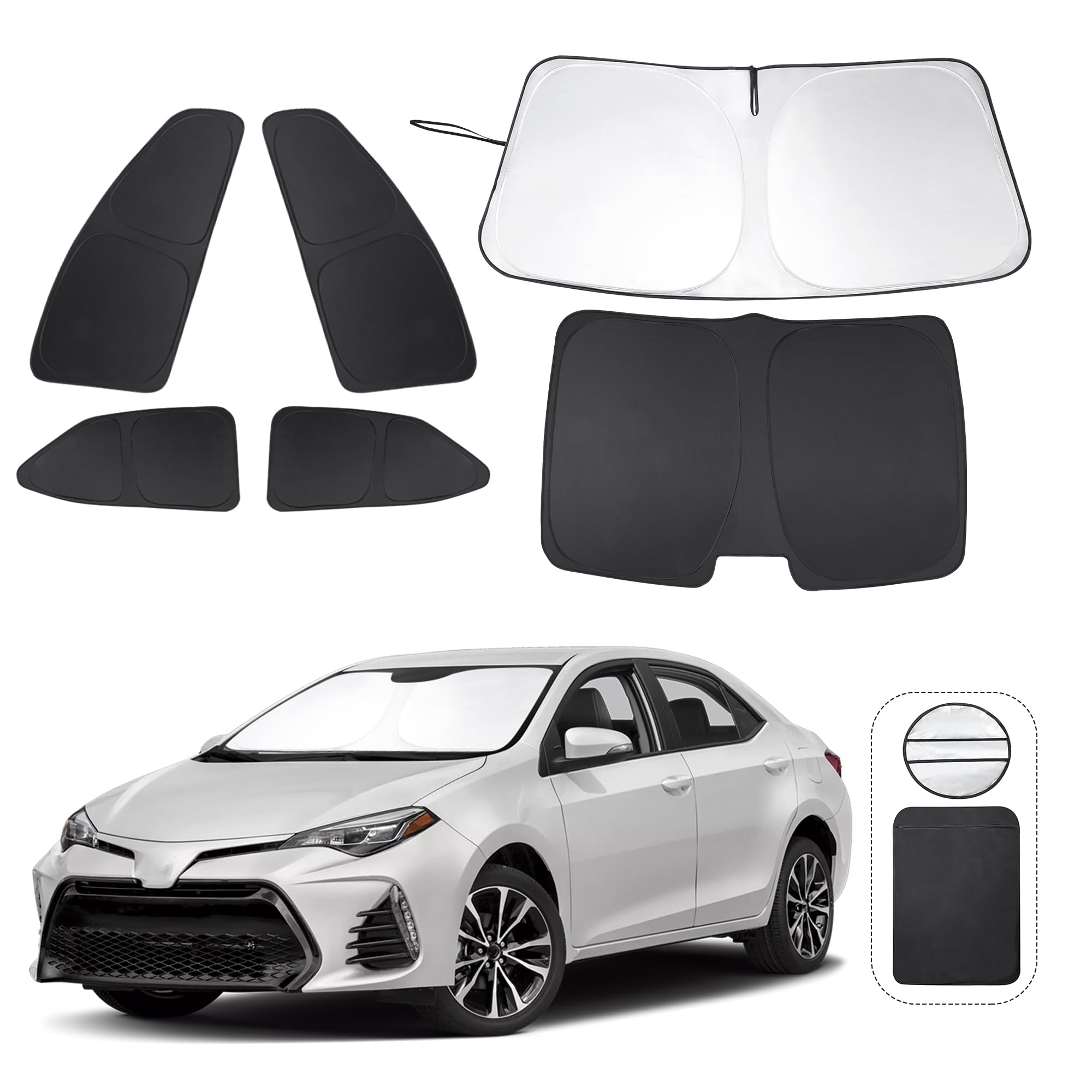 Photo 1 of TINGLU Window Shades for Toyota Corolla 2014-2019 6PCS Accessories Car Side Full Windows Windshield Sun Shade Sun UV Rays & Privacy Protection for Camping Napping Relaxing