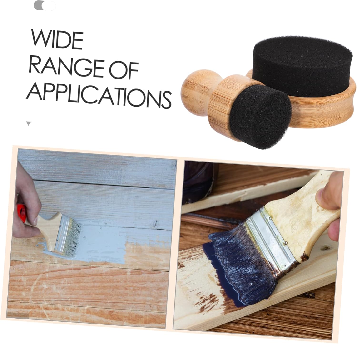 2pcs Ergonomic Oil Wax Applicator Sponge for Cutting Board Conditioning Compact Versatile Tool for Furniture and Wooden Evenly Distributes Oil and Wax Uniform Finish