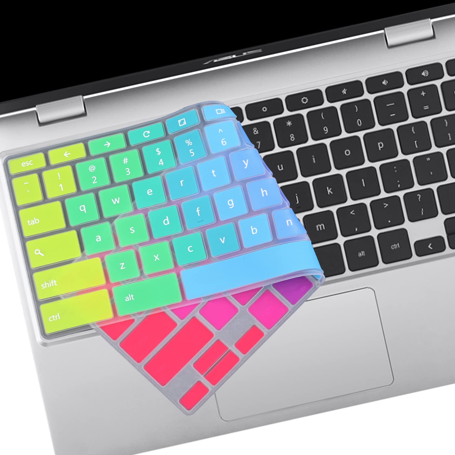 Capa Teclado ASUS Chromebook | 2 Peças Preto+Transparente - Modelos 2020-2022