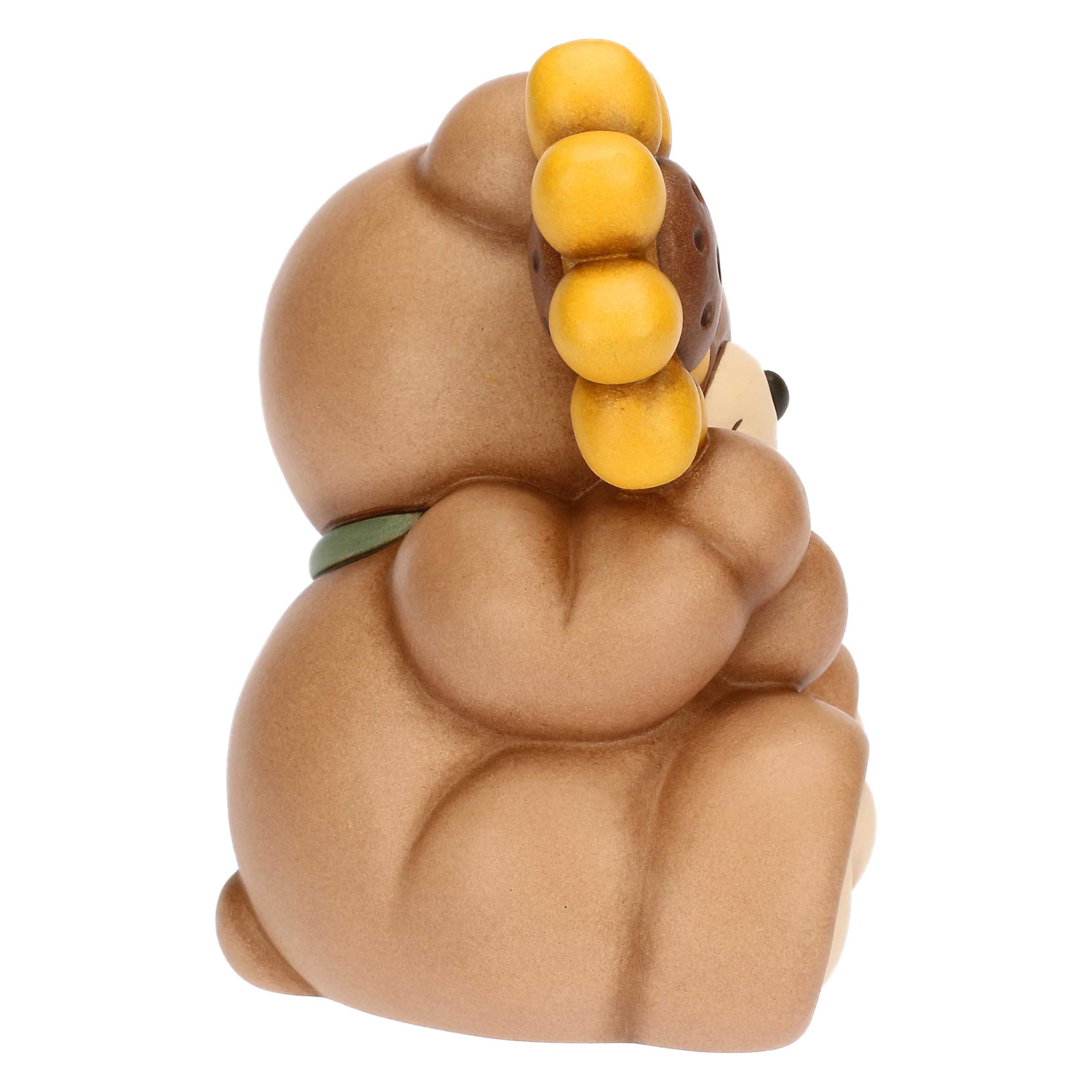 Thun Teddy con Girasole, Grande, Ceramica, Collezione Altro novità 2025, 12,3 x 9,4 x 13,8 cm