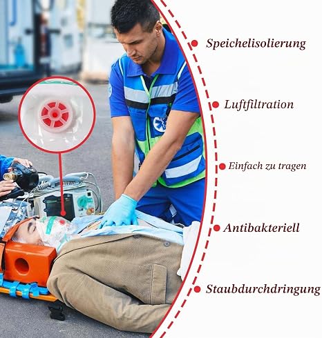 8 Stück CPR Maske Beatmungsmaske Beatmungsmaske Schlüsselanhänger Kompaktes Set für Aed-Training Notfallvorsorge und Mobilen Einsatz in Tasche Auto Oder Rucksack
