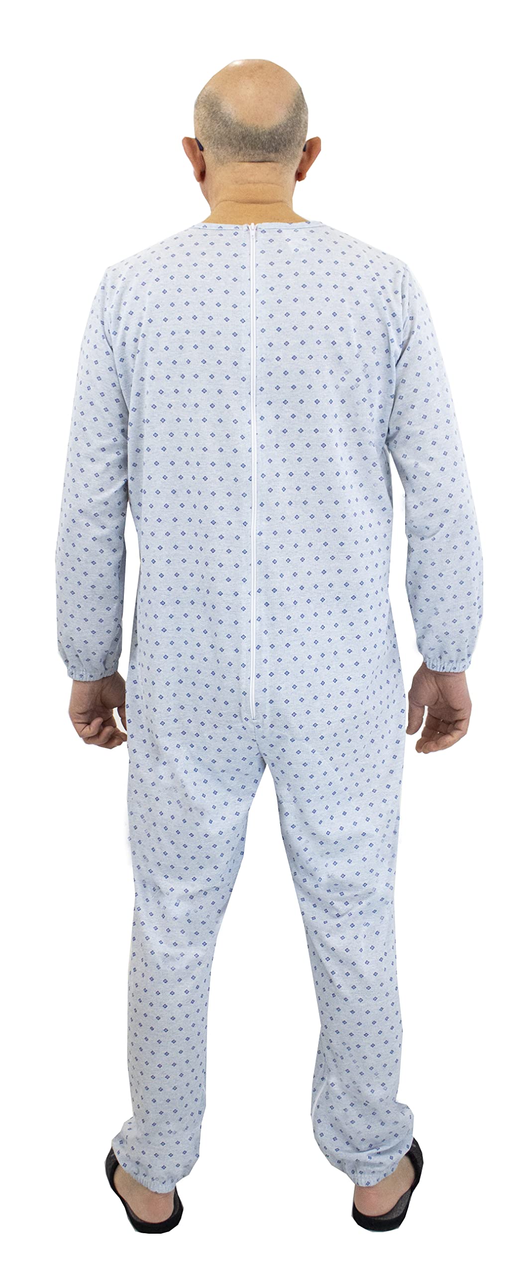 FERRUCCI COMFORT Pijama de Tutón Sanitario Simplicidad Manga Larga 3 Cremalleras/Cremallera Detrás de la Espalda e Interior Pierna Verano