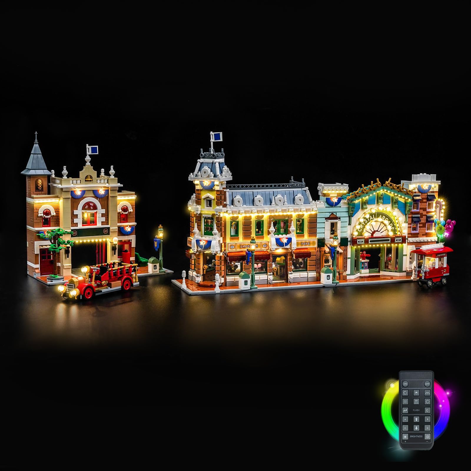 Kit d'Éclairage LED pour Lego 43302 Main Street, U.S.A – Lumières Personnalisées à Monter Compatible avec ce Modèle (Modèle Non Inclus)(Version RC)
