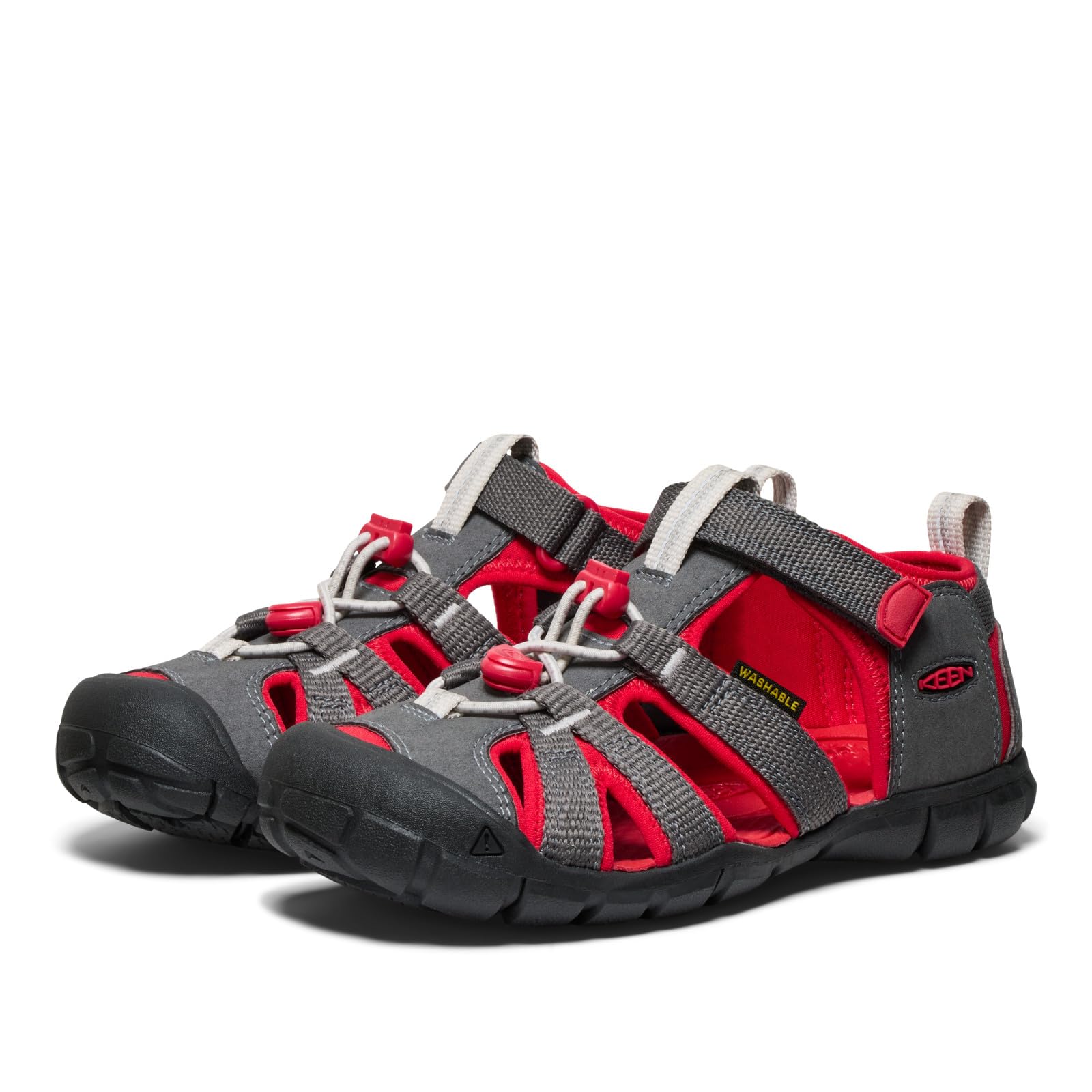 KEEN Seacamp 2 CNX sandały unisex dla dzieci i młodzieży, Szary magnes czerwony dywan, 37 EU