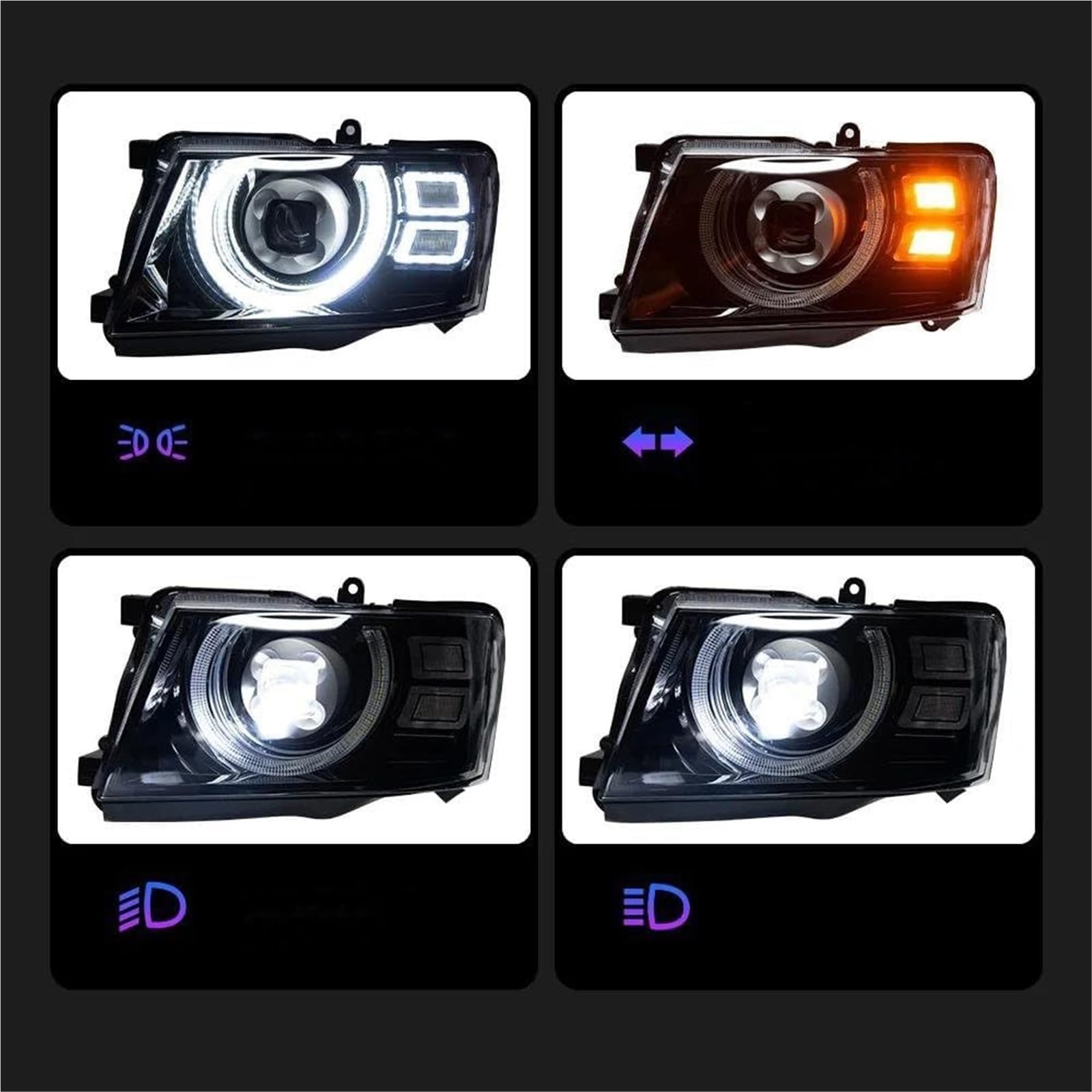 Fari dell'auto Fari anteriori per Nissan per Patrol Y61 2005-2022 a LED per auto DRL dinamici