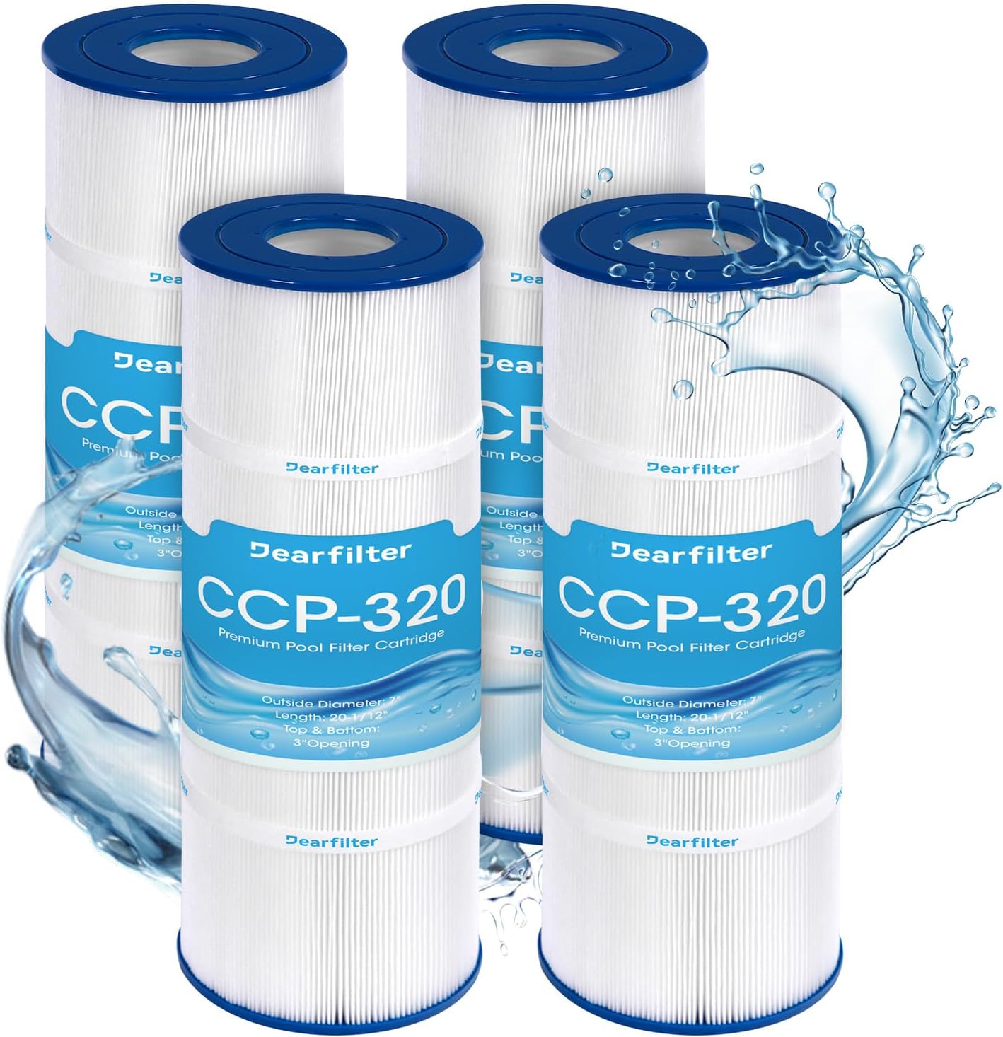 Cartuchos de filtro de piscina CCP320, compatibles con Pentair Clean & Clear Plus 320, sustituye a Pentair R173573, Pleatco PCC80-PAK4, 320 pies