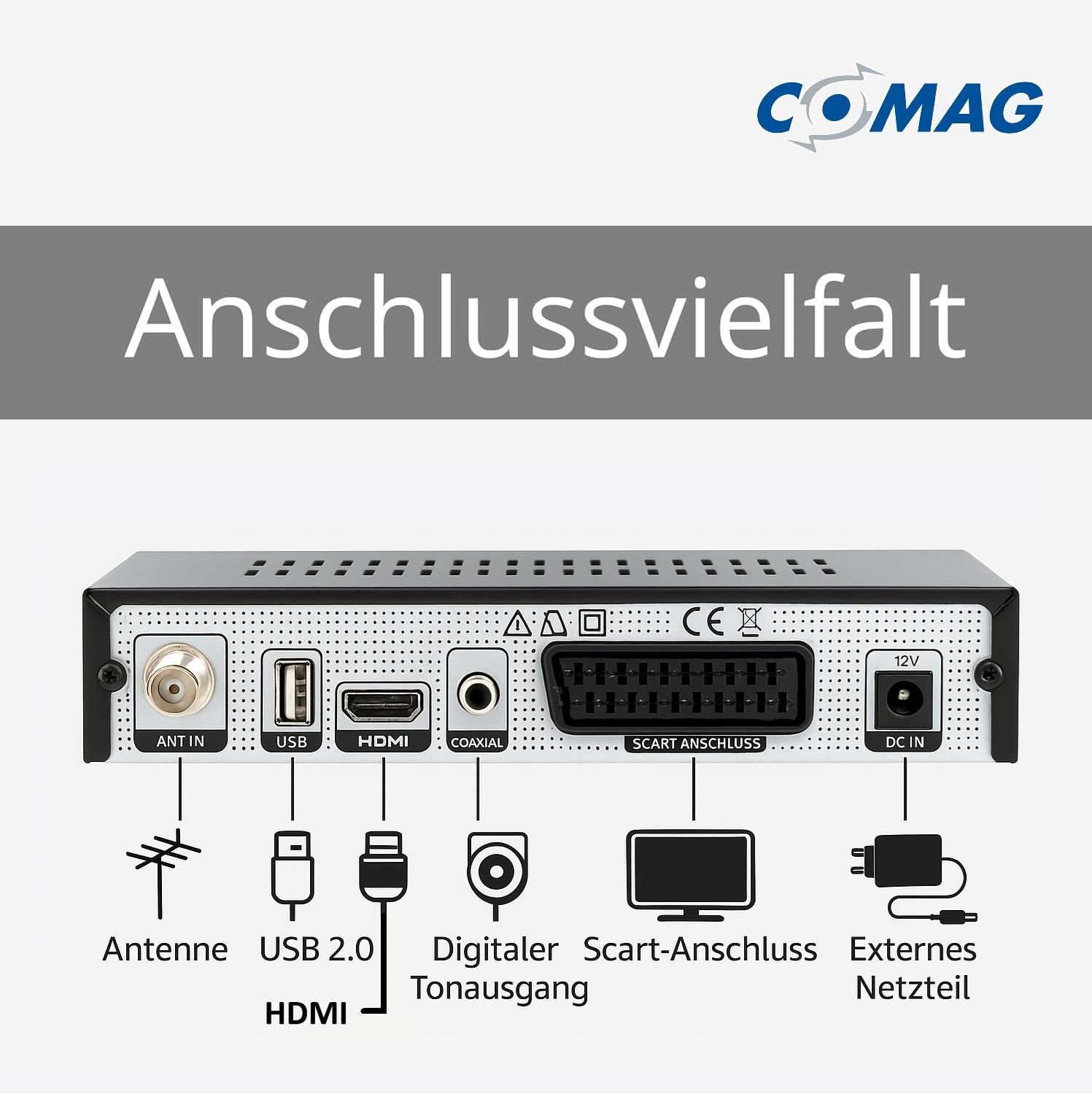COMAG HD 45 digitaler HD SAT Receiver PVR DVB-S2 HDMI 1080p Full HD schwarz