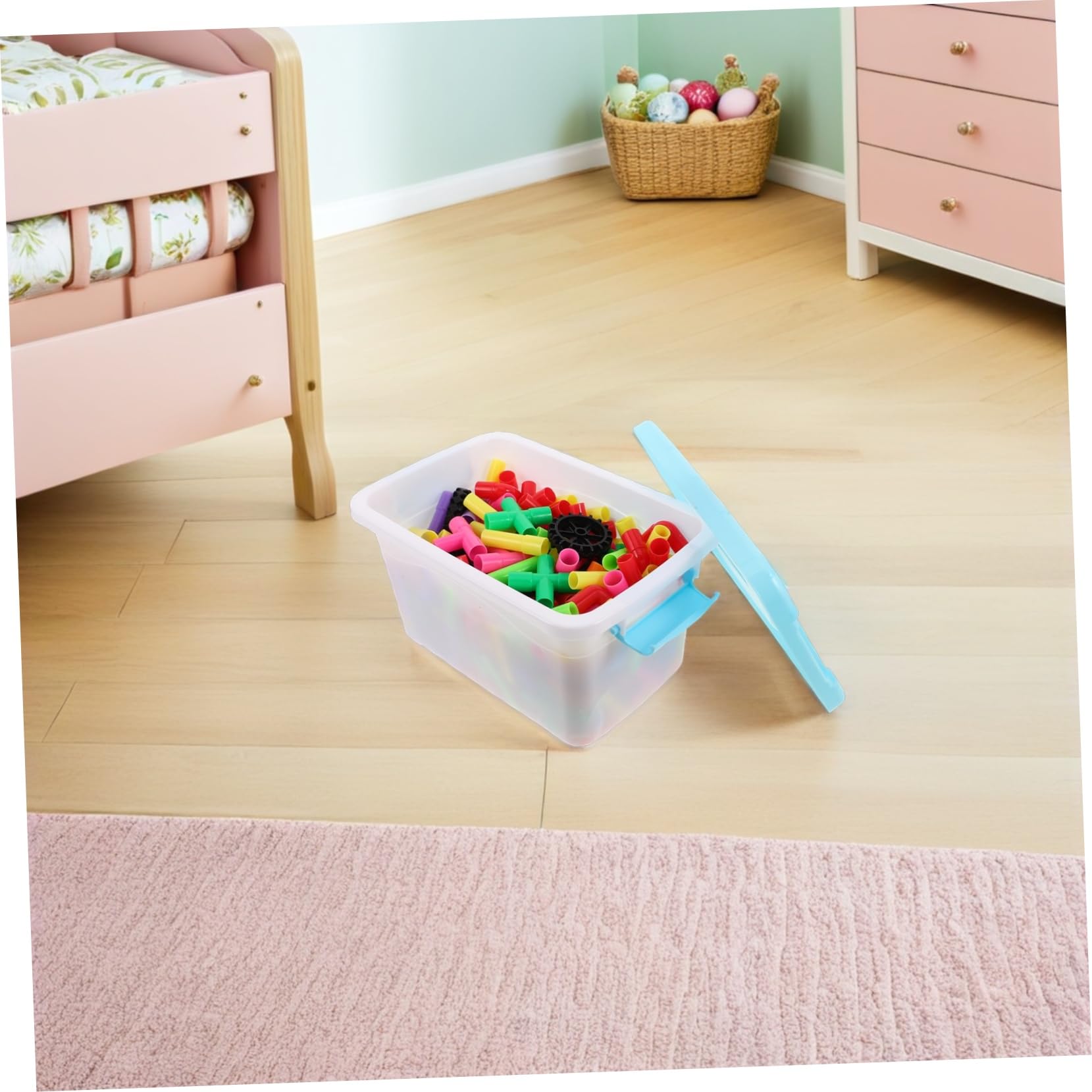 Abaodam Kinder Röhrenbausteine mit Großen Bausteinen aus Kunststoff | Konstruktionsspielzeug für Kleinkinder, Lernspielzeug für Kreatives Bauen, Leicht und Farbenfroh