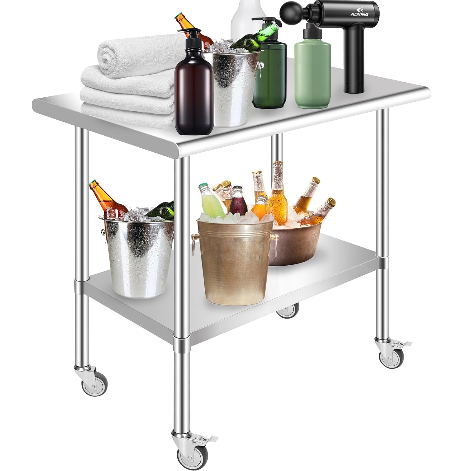 Stainless Steel Kitchen Work Table Commercial Kitchen Restaurant Table (48x24x35 inch)