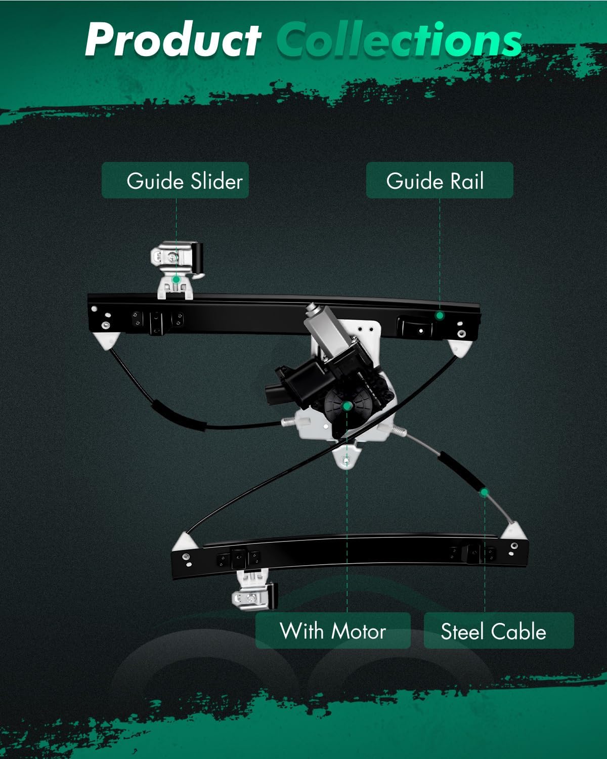 SCITOO Power Window Regulator with Motor Assembly, Part No: 748-974 Front Driver Side Window Regulator Replacement Fit for Chevrolet Cruze 2011-2015