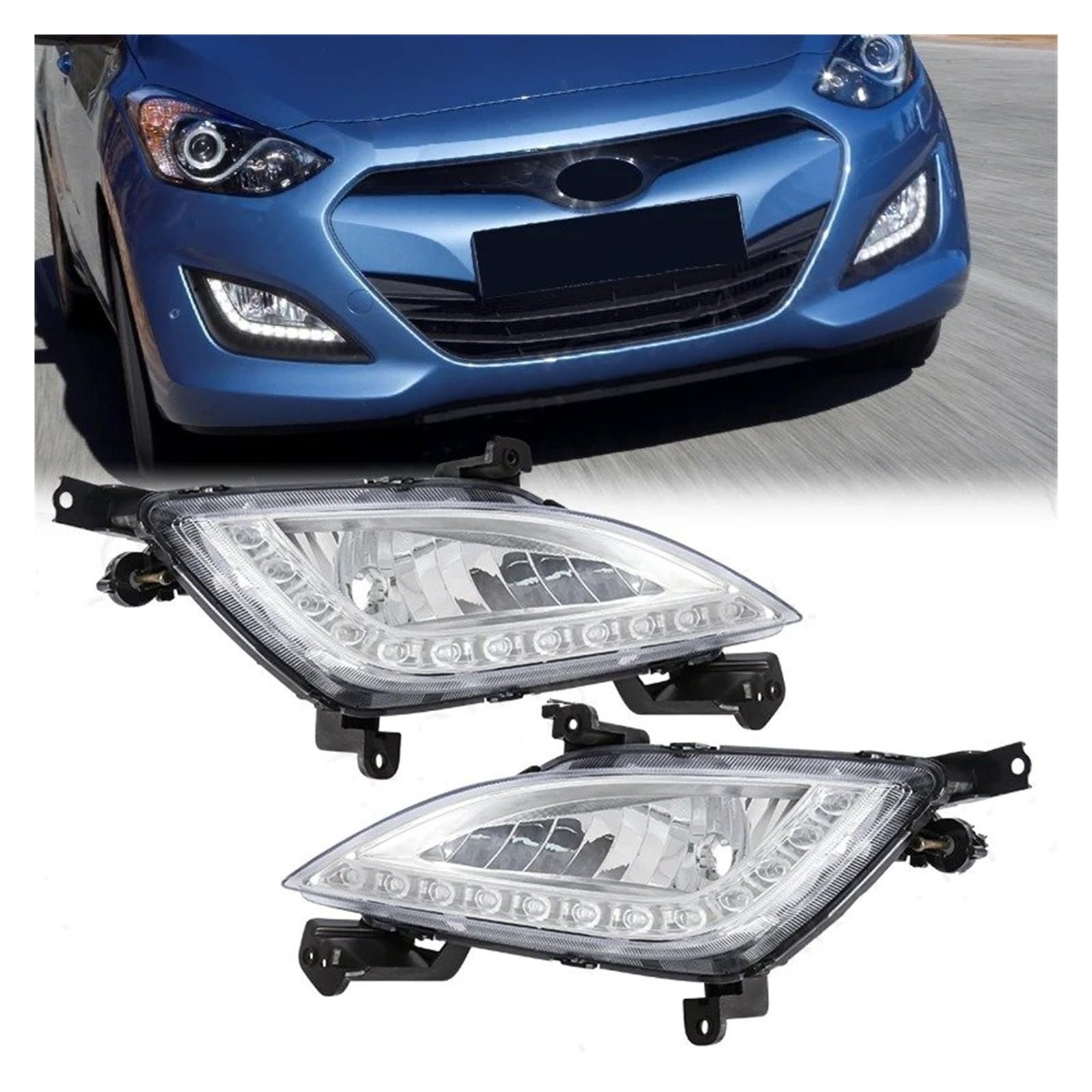 Faretti Fendinebbia Per Hyundai Per Elantra Per GT Per I30 2012-2016 DRL Auto Paraurti Anteriore Lampada Della Nebbia Montaggio 12V(One LH)