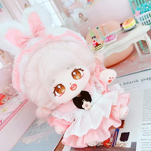 Miniatura 5 de CALEMBOU Juego de ropa de muñeca de felpa, lindo conjunto de muñecas para muñecas suaves de 7.9 in8 pulgadas (7.9 in de peluche conjunto de ropa de