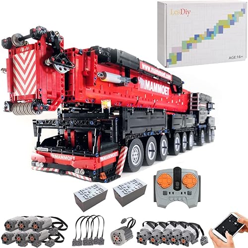 MAYS Grúa RC para Liebherr LTM 1750-9.1, 7769 piezas 120 camión grúa móvil súper grande con 12 motores, grúa coleccionable exclusiva MOC