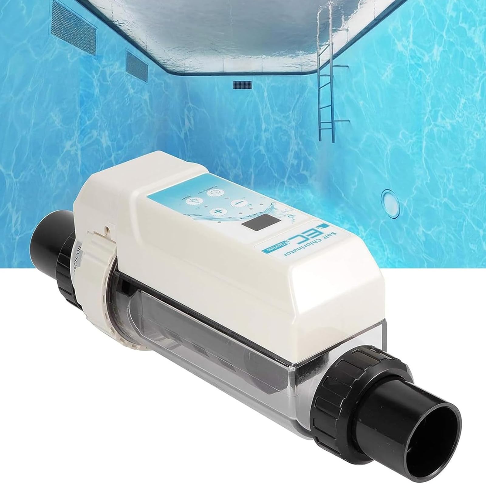Clorador Agua Salada,Limpieza Automática S-istema Generador Cloro Piscina Agua Salada,Funciones Completas Operación Simple Generador Cloro Piscina Clorador para SPA Piscina,20g/h