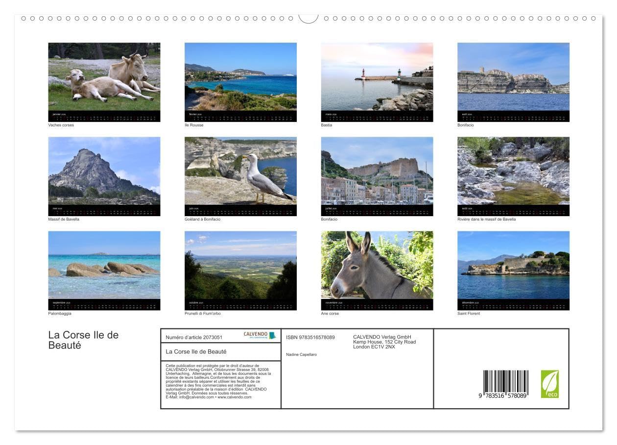 La Corse Ile de Beauté (Calendrier mural 2026 DIN A2 vertical) calendrier de bureau: Calendrier de photos sur la Corse