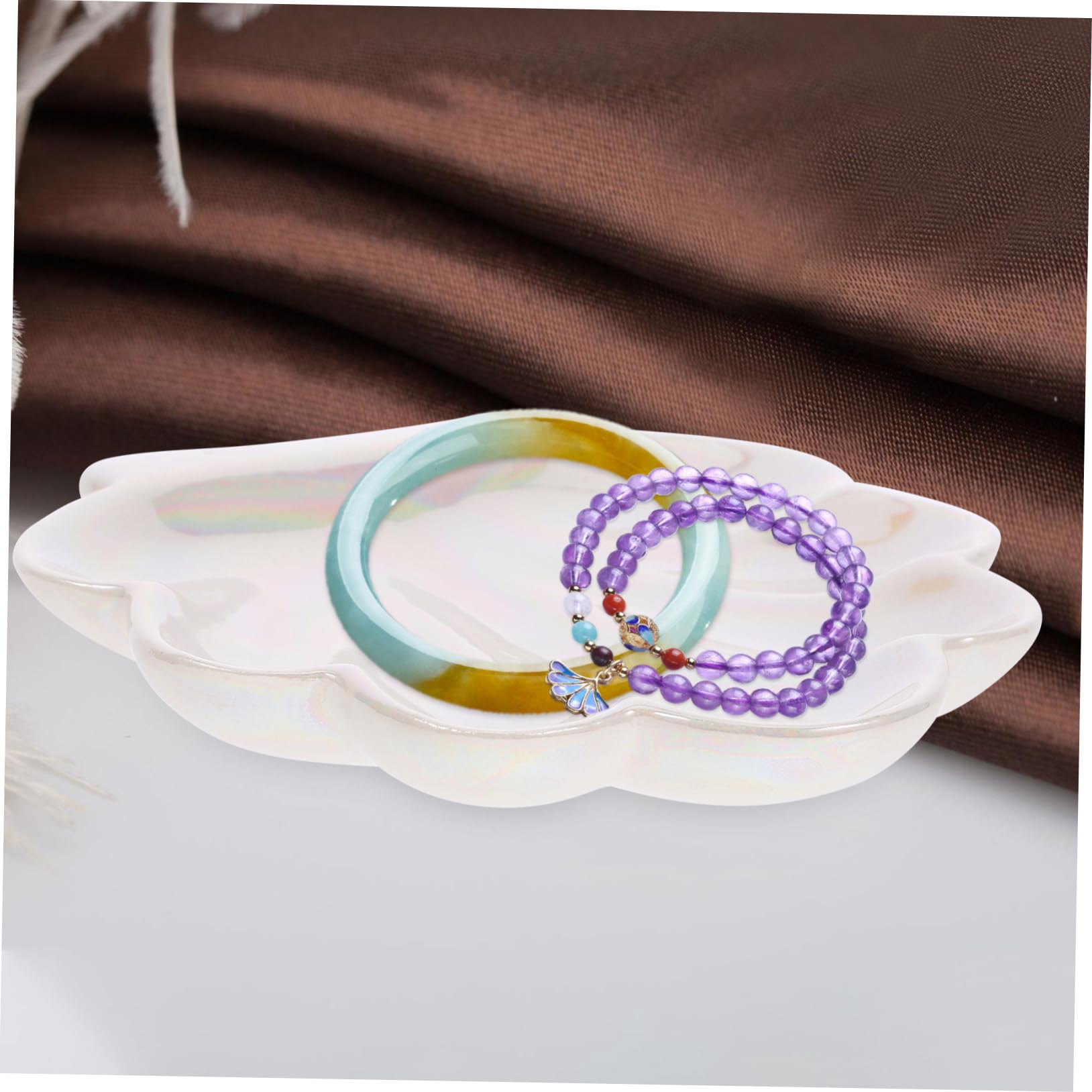 PRETYZOOM 5st Schmuck Tablett Schmuckschale Schmuckringablage Ringgericht Dekorativer Schmuckteller Ringspeicherplatte Ringschale Aus Keramik Schmuck-organizer Schmuckhalter Weißes Porzellan