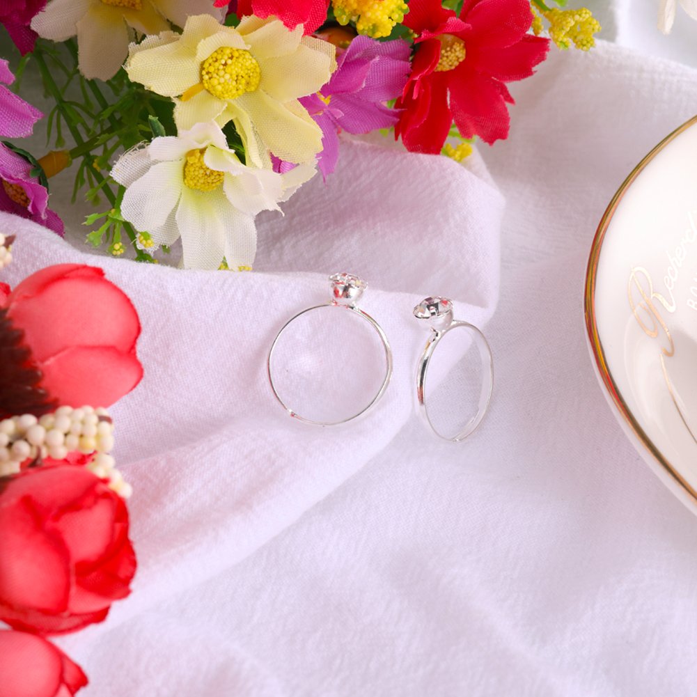 Wedding Party Favors Super Z Outlet Silver Faux Diamond Engagement Rings  For Wedding Table Scatter Decorations, Party Supply Favor Accents, Cupcake  Toppers, Arts \u0026 Crafts (36 Bridal Shower Favors, image size:1001x1001
