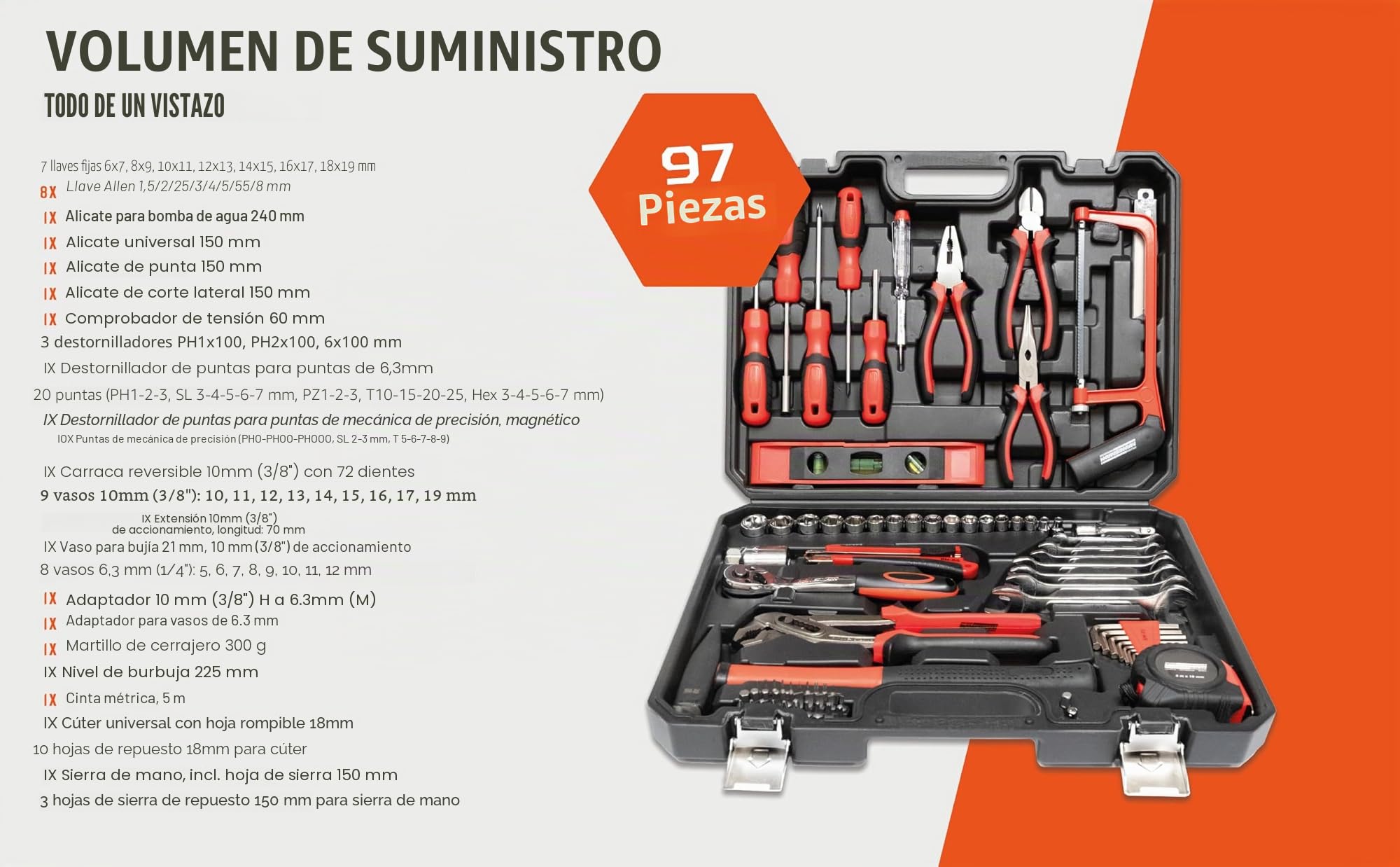 Brüder Mannesmann M29083 - Juego de herramientas de 95 piezas