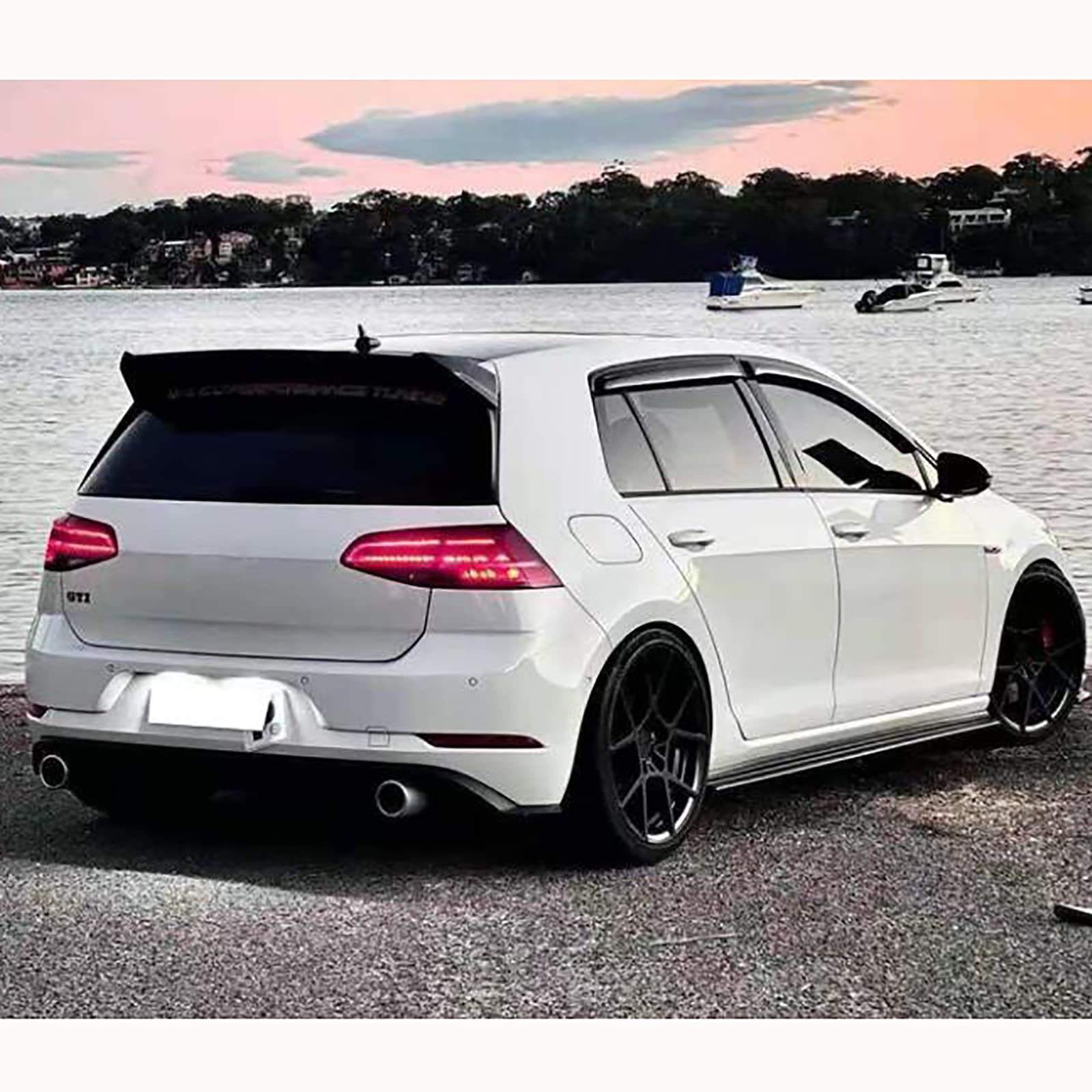 Spoiler Posteriore per Volkswagen Golf 7 7.5 GTI R JQR-K 2014-2018, Labbro Posteriore del Bagagliaio, in Materiale ABS Nero Lucido