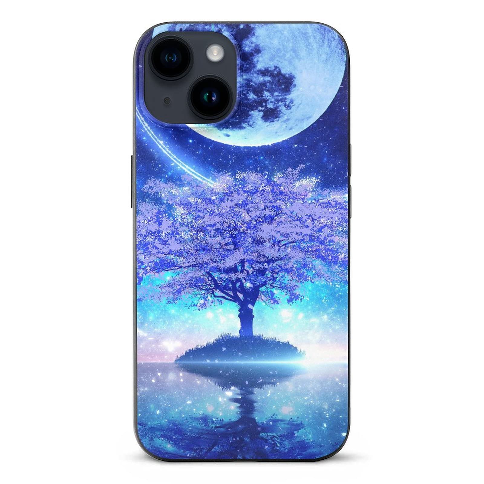 Amazon.co.jp: Iphone14ケース 桜 海 星空 満月の夜空 美しい 