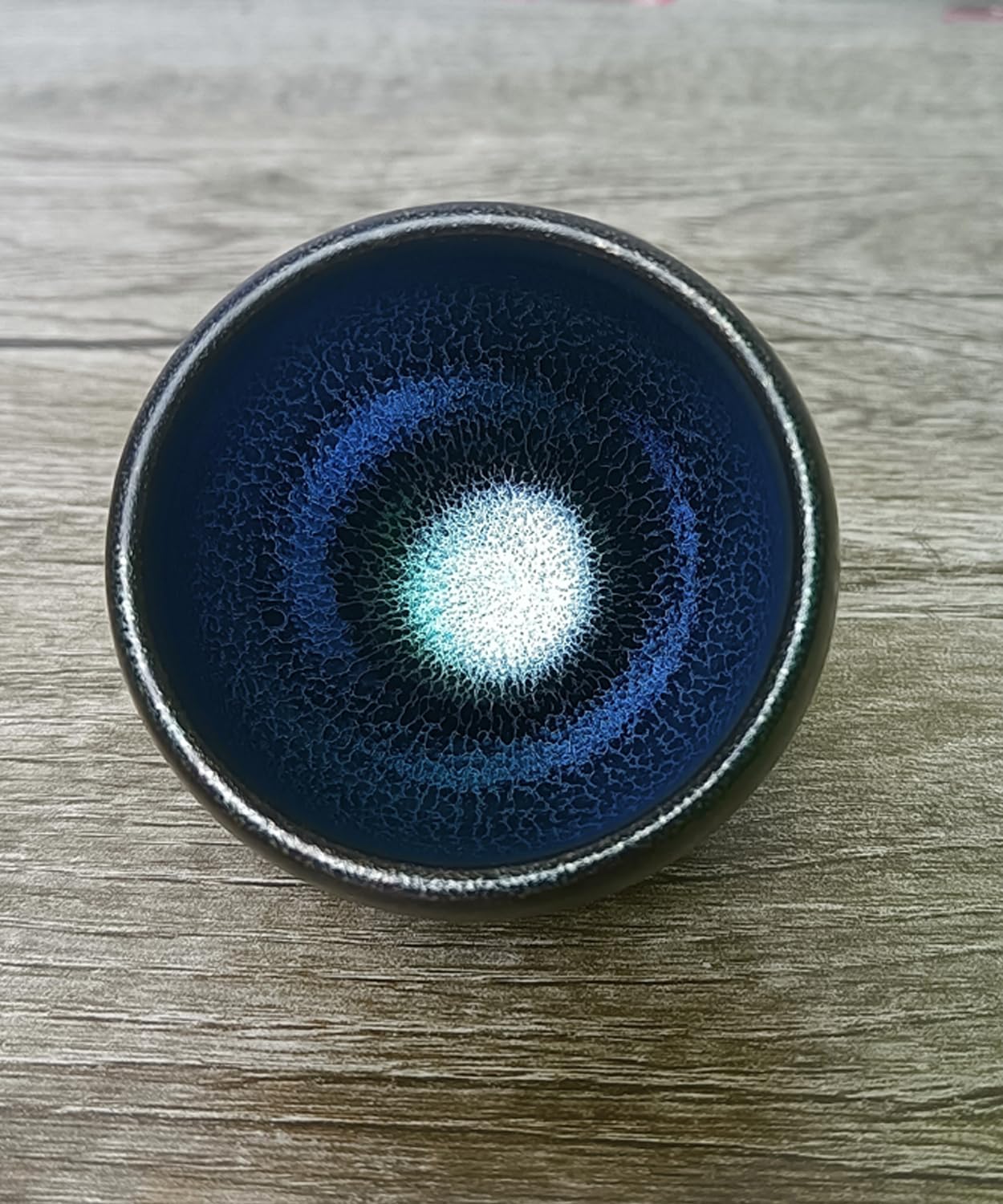 Apingjenz Tenmokus Tea Cups Blue Qilin Glaze,60ml Small Porcelain Cup Kiln Fired Jian Ware Chinese Traditional Jian Zhan