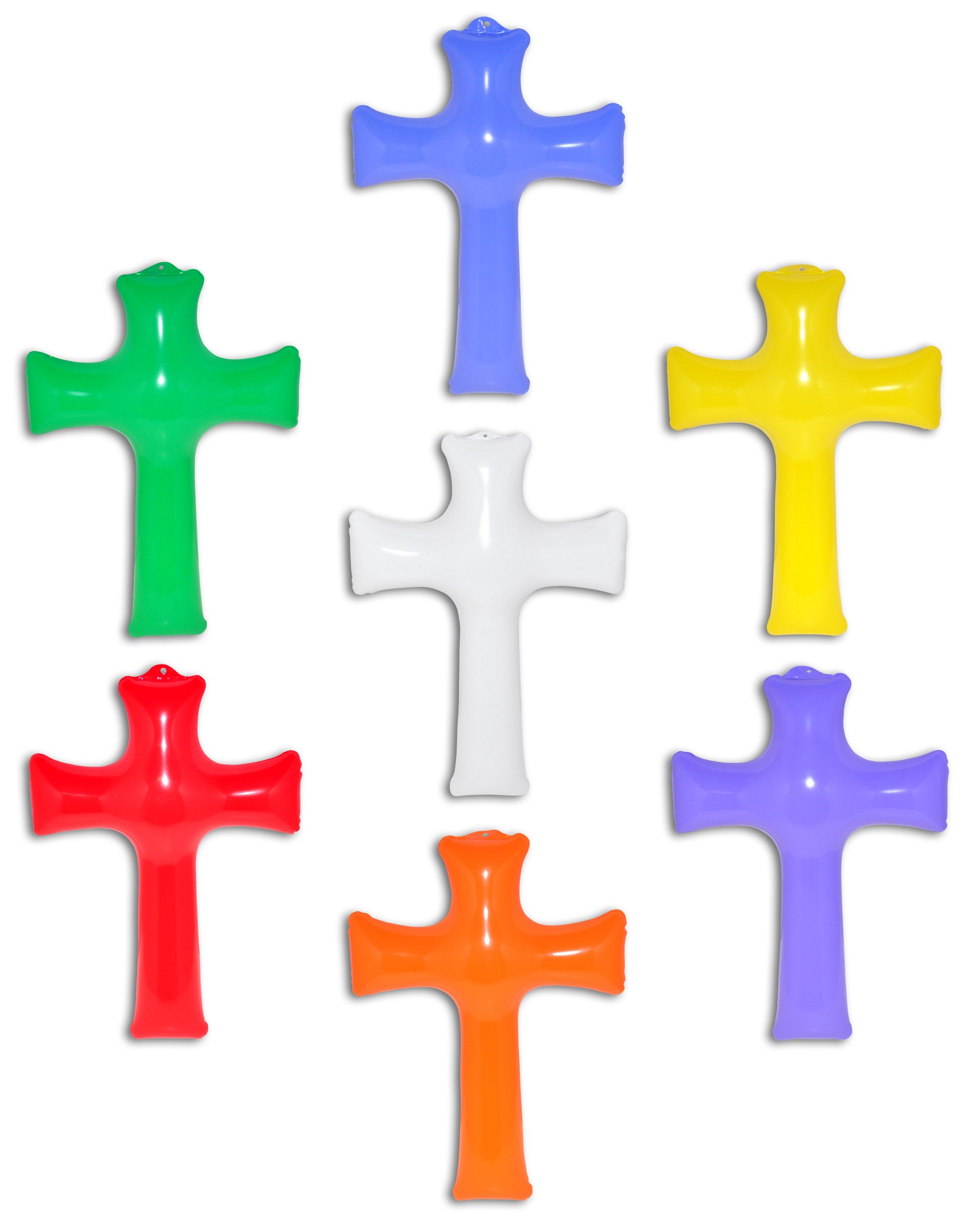 Religious Cross Colorful Inflatables - 12 Pack