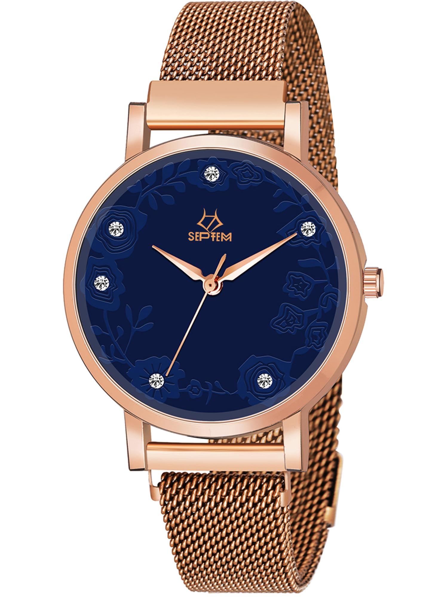Septem 147-Blue Magnet Belt Diamond Studded Flower Design Analog Wrist Watch for Girls (B0CRB8MDN5) Amazon Price History, Amazon Price Tracker