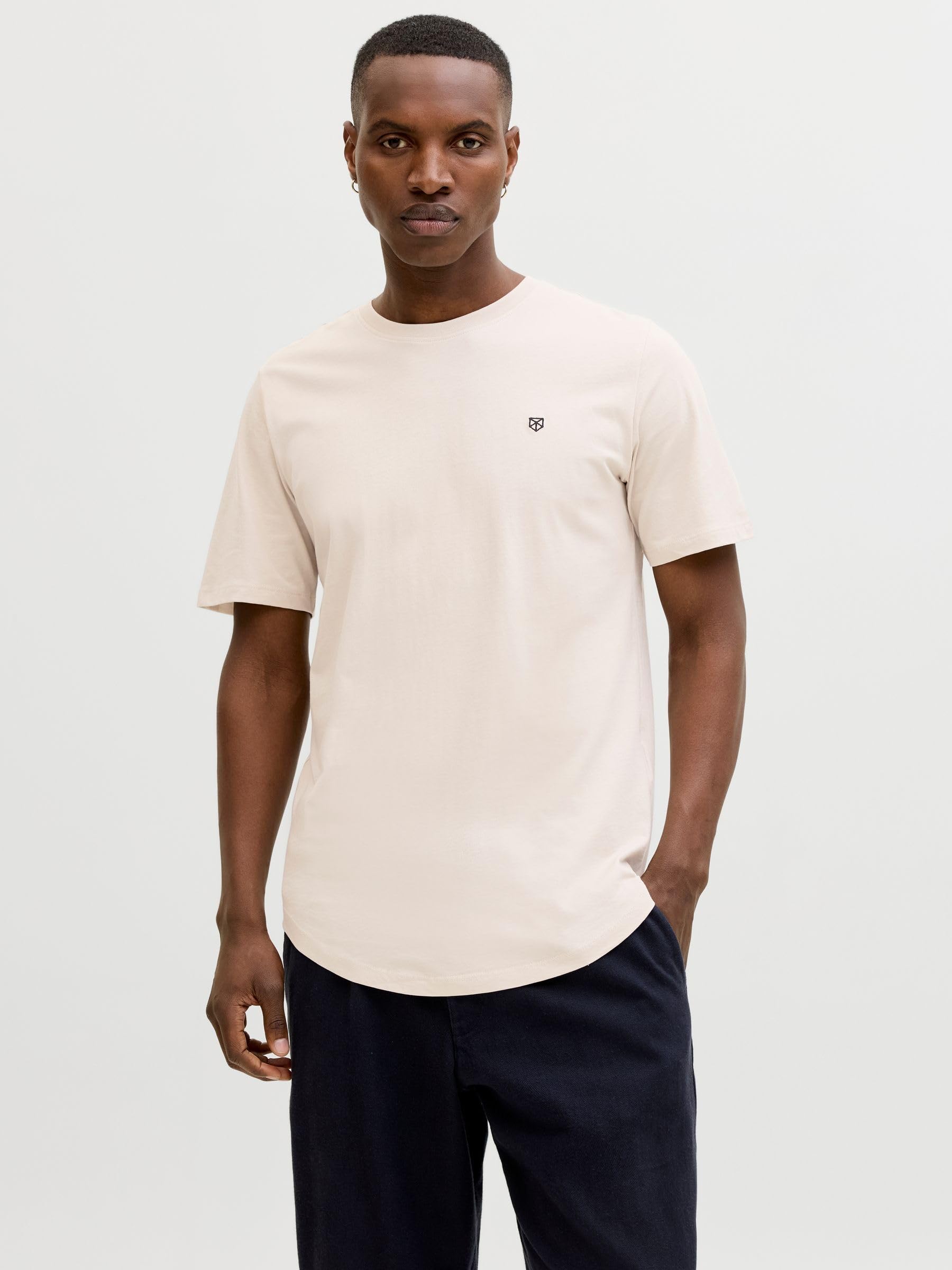 JACK & JONES T-shirt męski z logo, Moonbeam, L