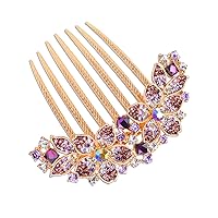 Vista 9 de Peine de pelo con incrustaciones de diamantes de imitación para mujer, accesorio de pasador de horquilla, también regalo perfecto para el día