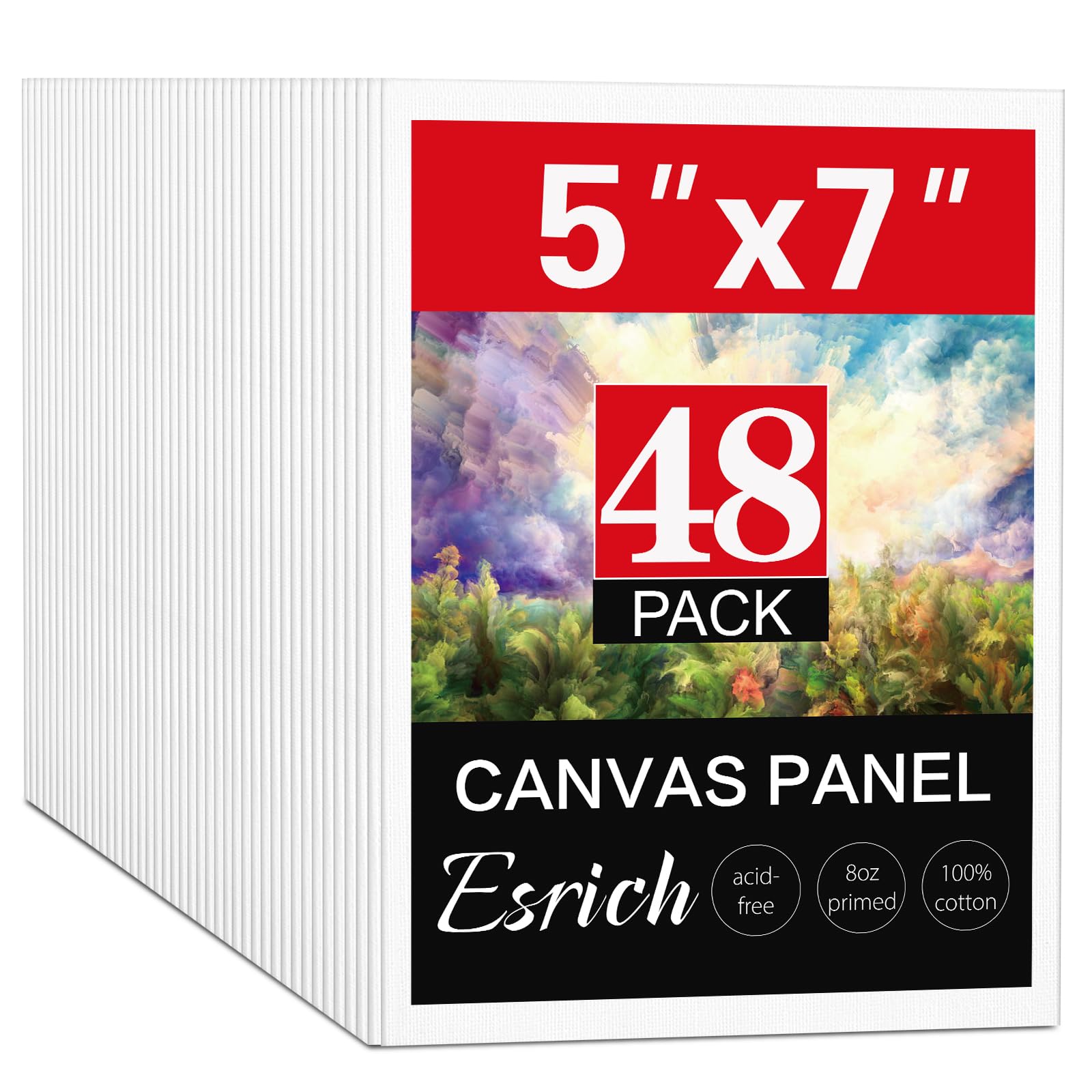 Sponsored Ad - ESRICH Canvas Boards for Painting 5x7IN, 48 Pack Small Canvases for Painting Canvas Primed Acid-Free Blank Canvas Panels for Oil Paint, Watercolor, Acrylic Paint, Gouache & Tempera.