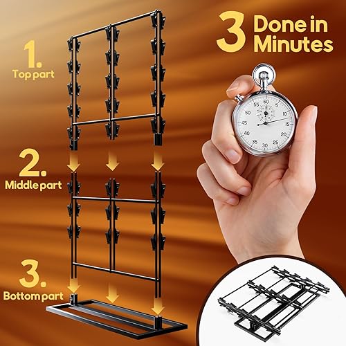 Miniatura 3 de Puricon Soporte de exhibición para papas fritas, 2 filas con 32 clips, soporte de chips para fiestas, venta al por menor, soporte para bolsas de