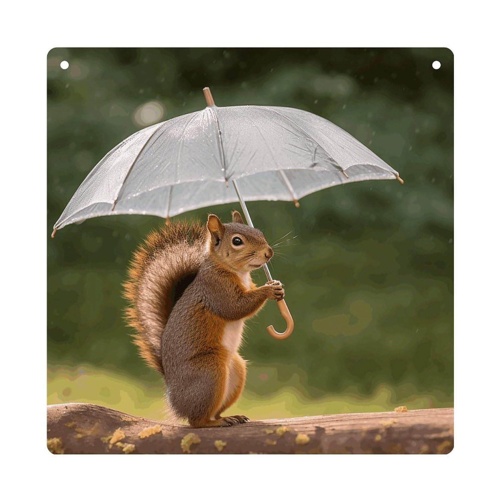 Adfgyerh Style Squirrel Hold A Umbrellas Hanging Ornaments Window Hanging Modern Acrylic Decor For Living Room Bedroom Dining Room Hallway Office Wall Decor, 8X8 In