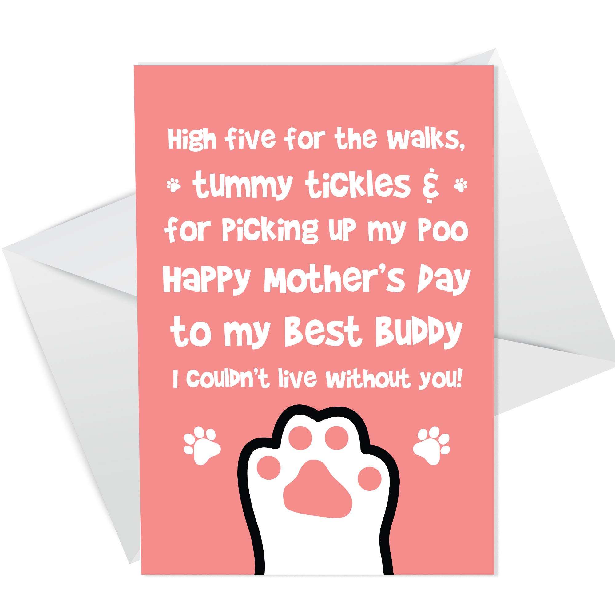 RED OCEAN Funny Mothers Day Card From The Dog Novelty Mother's Day Card For Mum Mummy