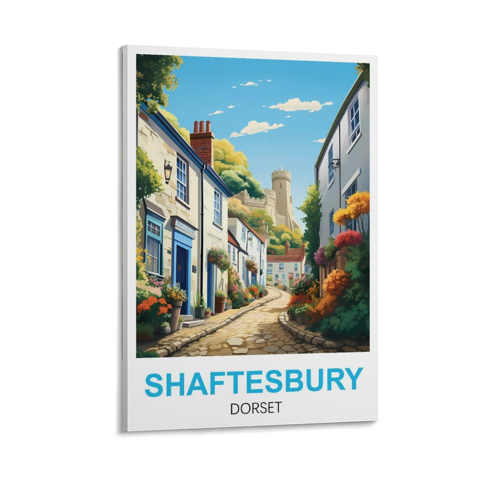 LNHZGNJNH Shaftesbury Dorset Vintage Travel Posters 08x12inch(20x30cm) Canvas Wall Art Wall Print Painting Decor Living Room Bedroom Decor