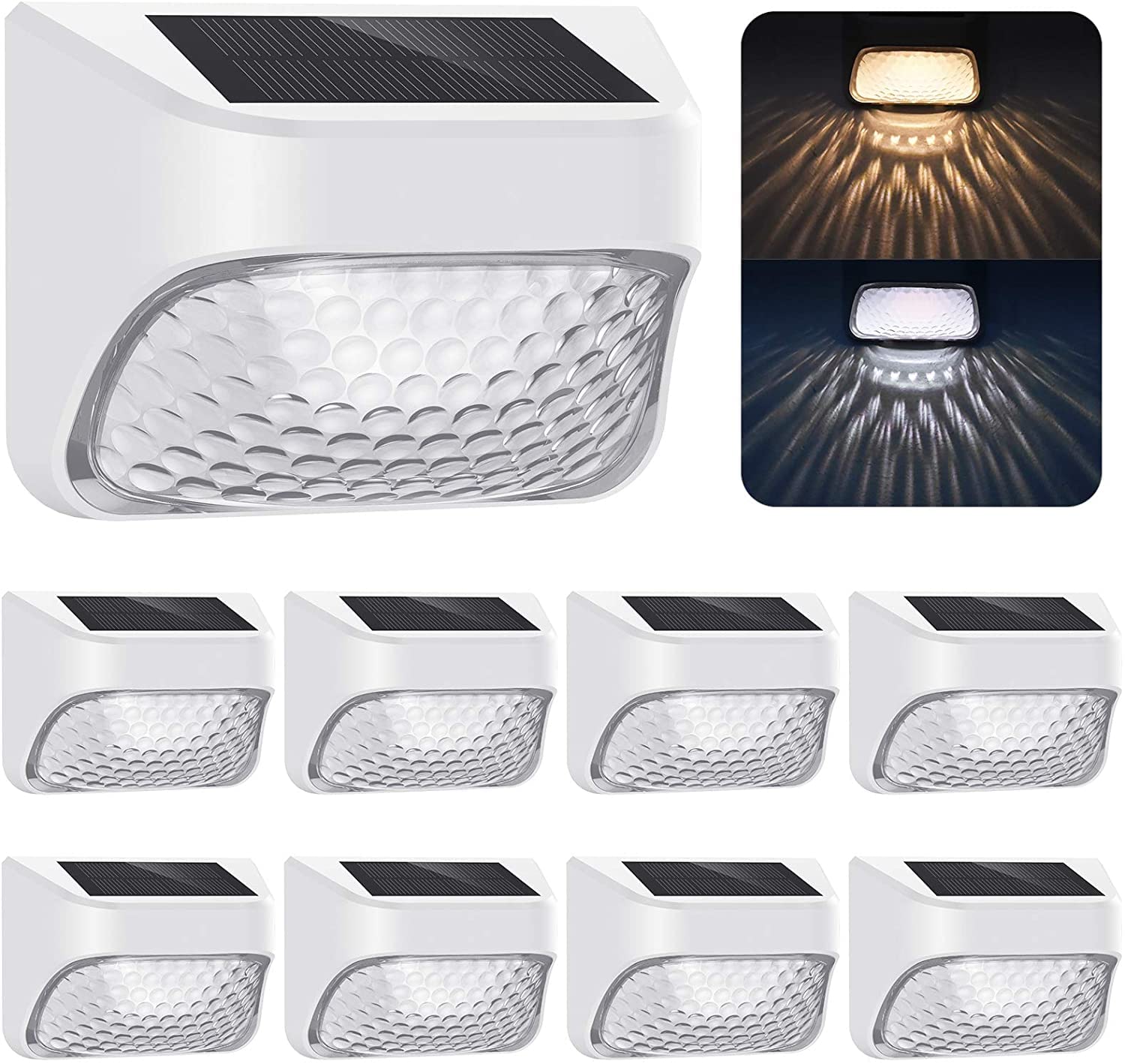 hardoll Solar Lights for Outdoor Home Garden Decoration LED Waterproof Wall Lamp (Pack of 8-Cool&Warm White) (B0B131G124) Amazon Price History, Amazon Price Tracker