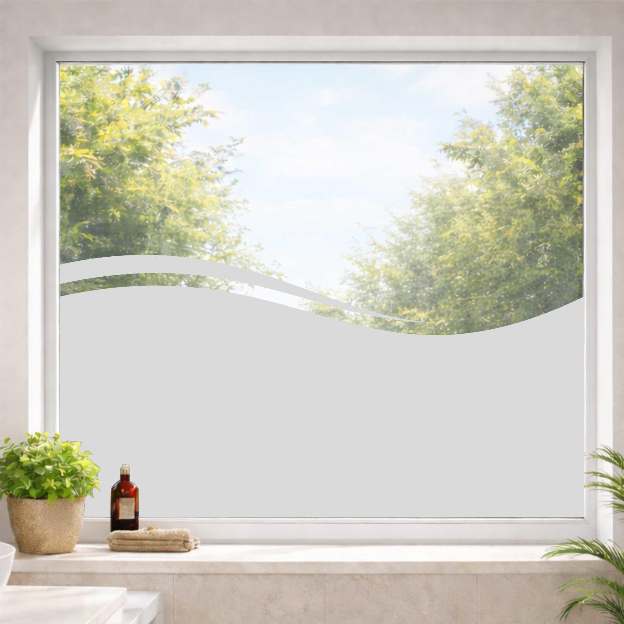 Film décoratif pour fenêtre opaque vagues INDIGOS UG 700x1000 mm