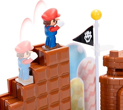 Miniatura 2 de Super Mario Nintendo - Juego completo de figuras de acción de 2.5 pulgadas con figura de Mario, escaleras interactivas, asta de bandera, castillo y