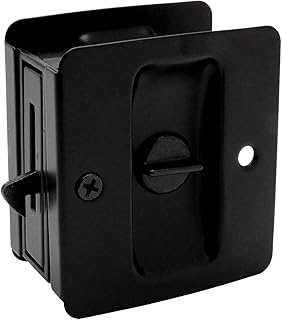 Designers Impressions Matte Black Pocket Door Privacy Lock : 53850