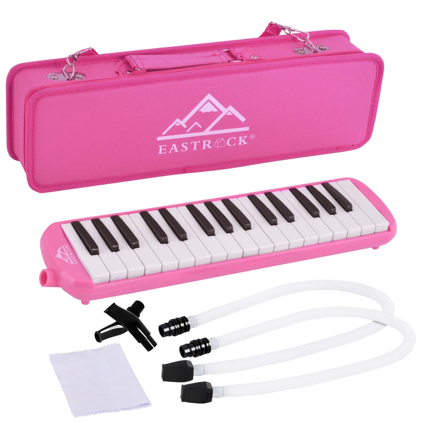 EastRock 32 Key Pink Melodica Keyboard Soprano Piano Instrument with Case