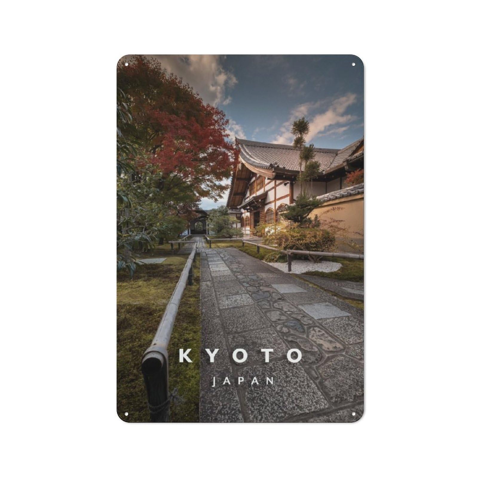 Junmoney Quiet Kyoto For Lounge Or Reading Corner, Retro Metal Sign 30X20cm, For Metal Sign Collectors, For Garage And Workshop Walls