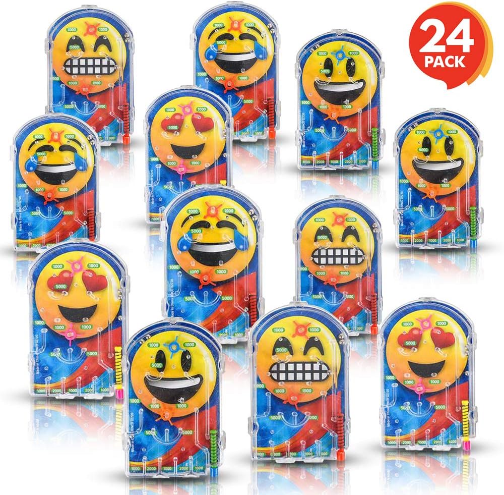 Gamie Assorted Handheld Emoji Pinball Game Pack of 24 Materials