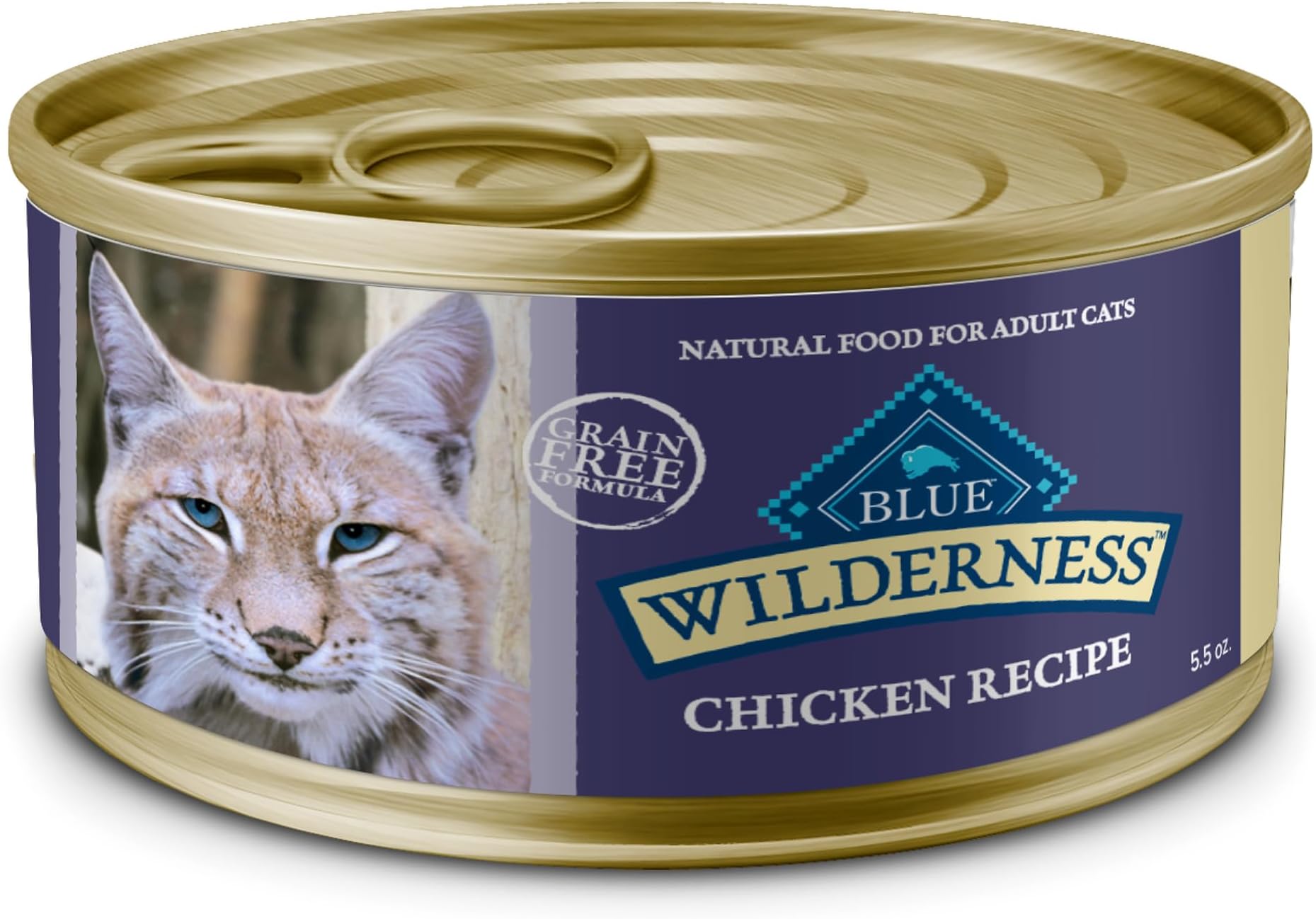 Blue Buffalo Wilderness Natural Wet Cat Food Paté, High-Protein & Grain-Free Recipe, Chicken, 5.5-oz. Cans (24 Count)