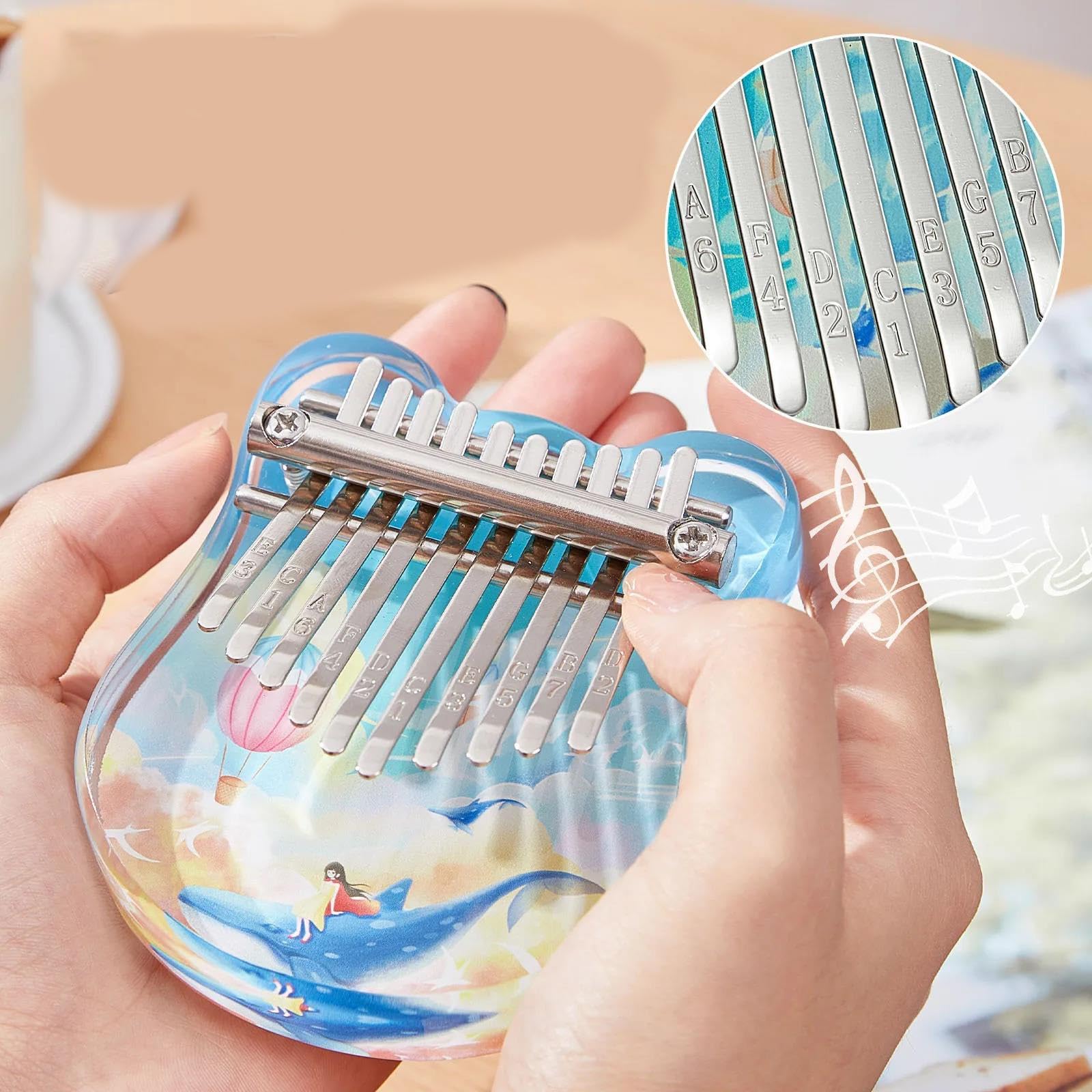 Kalimba Principiantes Kalimba De Acrílico Transparente De 10 Teclas Con Estuche De Transporte