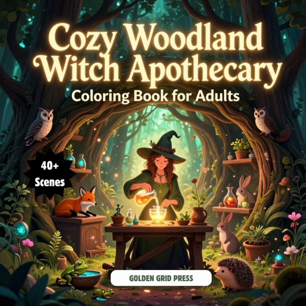 Cozy Woodland Witch Apothecary Coloring Book for Adults: A Magical Cottagecore Coloring Experience Featuring Witchcraft Apothecaries, Forest Scenes, ... Illustrations for Relaxation and Mindfulness